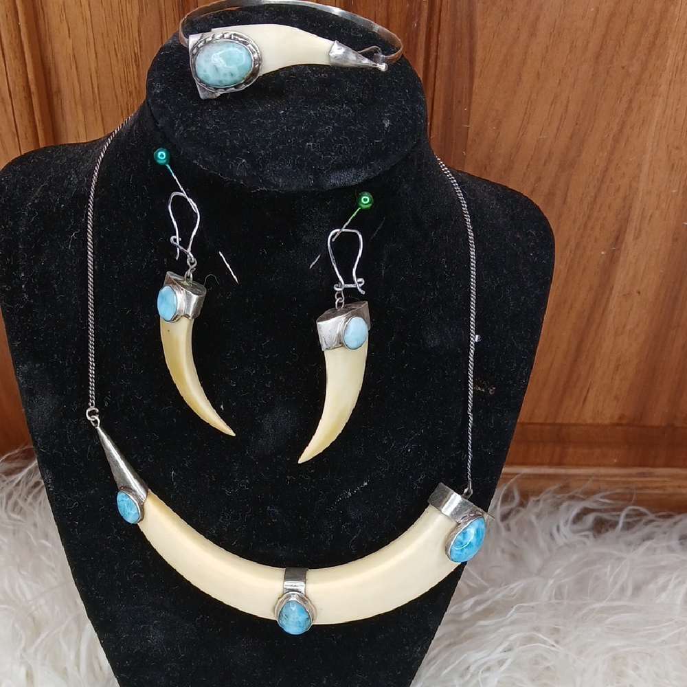 Elegant Silver and Turquoise Jewelry Set